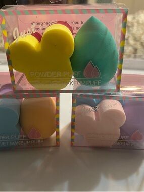 Makeup Sponge Blender Bundle -3 Mouse & Teardrop Shaped Dry & Wet Puff packs NIB
